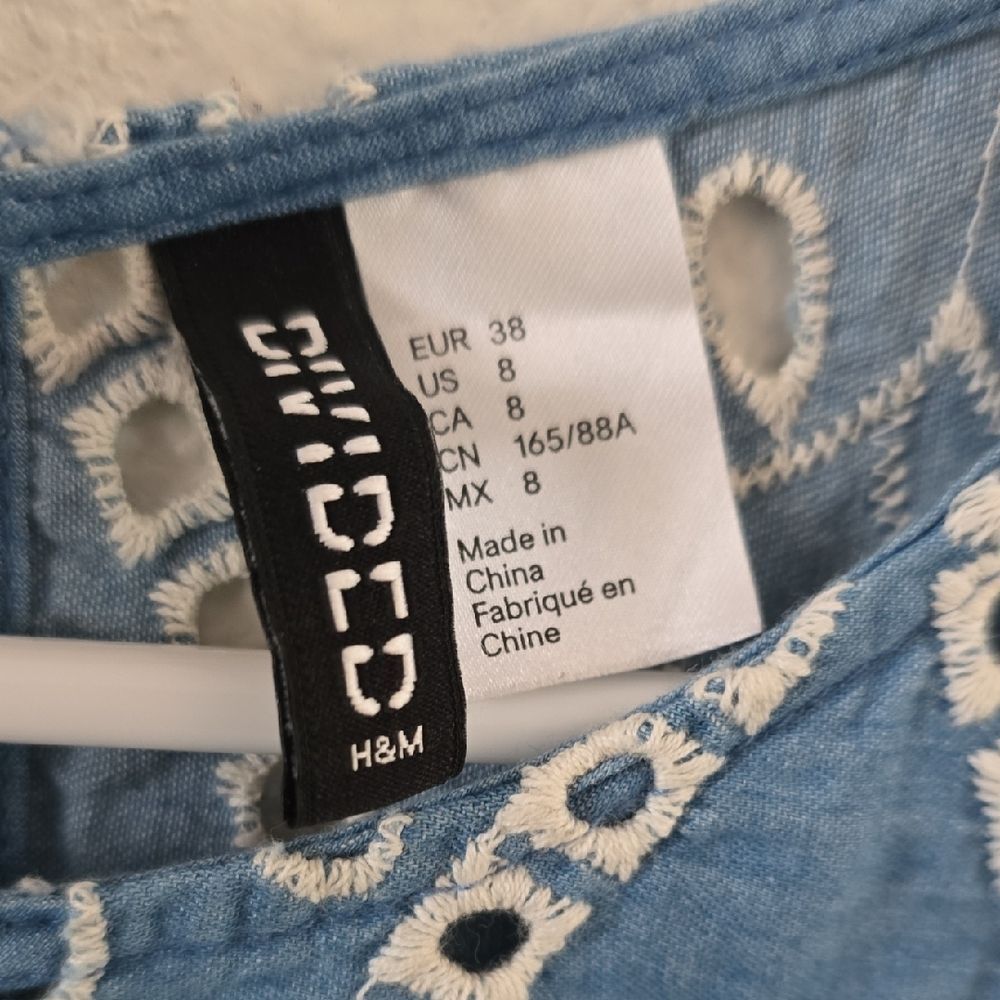 H&M Light Blue Embroidered Tank Top - Picture 2 of 4